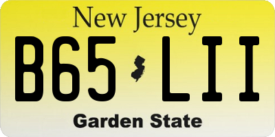 NJ license plate B65LII