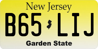 NJ license plate B65LIJ