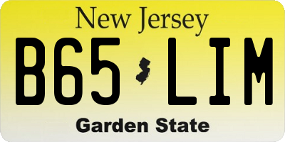 NJ license plate B65LIM