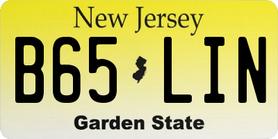 NJ license plate B65LIN