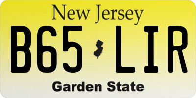 NJ license plate B65LIR