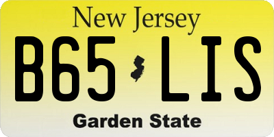 NJ license plate B65LIS