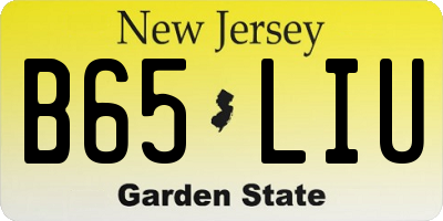 NJ license plate B65LIU
