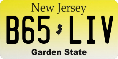 NJ license plate B65LIV