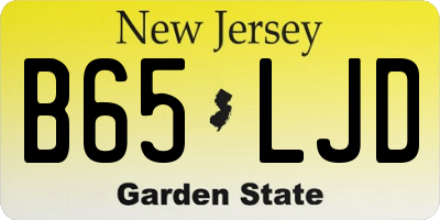 NJ license plate B65LJD