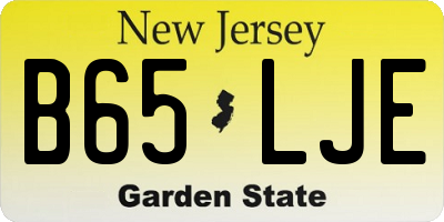 NJ license plate B65LJE