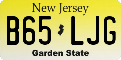 NJ license plate B65LJG