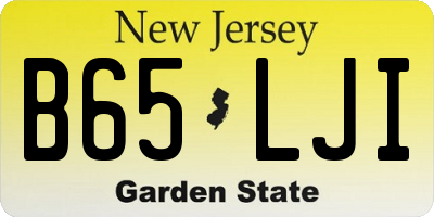 NJ license plate B65LJI