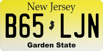 NJ license plate B65LJN
