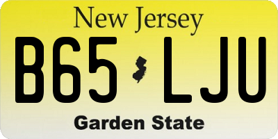 NJ license plate B65LJU