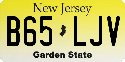 NJ license plate B65LJV