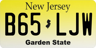 NJ license plate B65LJW