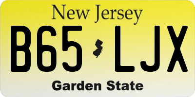 NJ license plate B65LJX