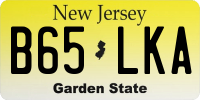 NJ license plate B65LKA