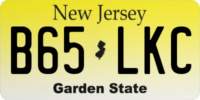 NJ license plate B65LKC