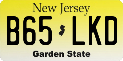 NJ license plate B65LKD