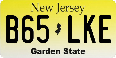 NJ license plate B65LKE