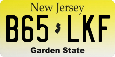 NJ license plate B65LKF