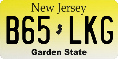 NJ license plate B65LKG