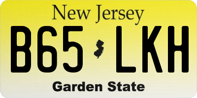 NJ license plate B65LKH