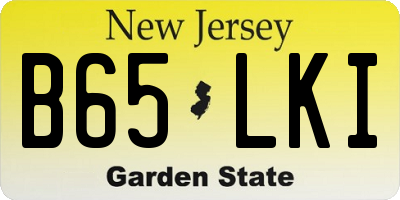 NJ license plate B65LKI