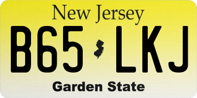 NJ license plate B65LKJ