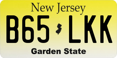 NJ license plate B65LKK