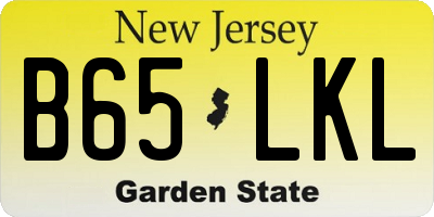 NJ license plate B65LKL