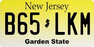 NJ license plate B65LKM