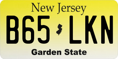 NJ license plate B65LKN