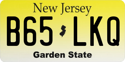 NJ license plate B65LKQ