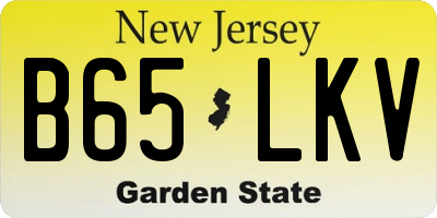 NJ license plate B65LKV