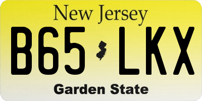NJ license plate B65LKX