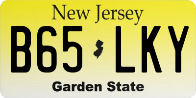 NJ license plate B65LKY
