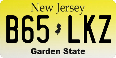 NJ license plate B65LKZ