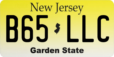 NJ license plate B65LLC