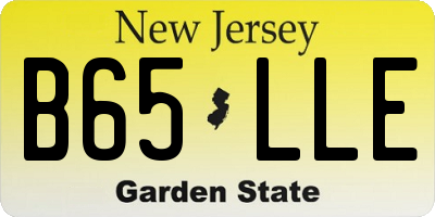 NJ license plate B65LLE