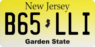 NJ license plate B65LLI