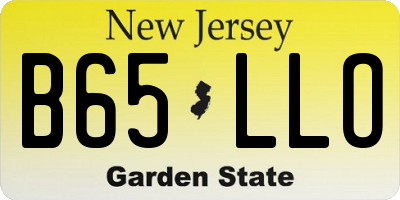 NJ license plate B65LLO