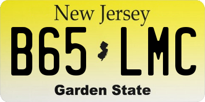 NJ license plate B65LMC