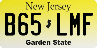 NJ license plate B65LMF