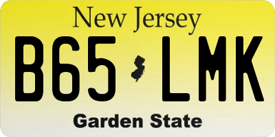 NJ license plate B65LMK