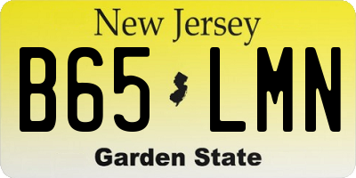 NJ license plate B65LMN