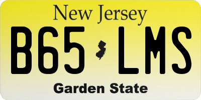 NJ license plate B65LMS
