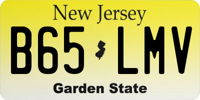 NJ license plate B65LMV