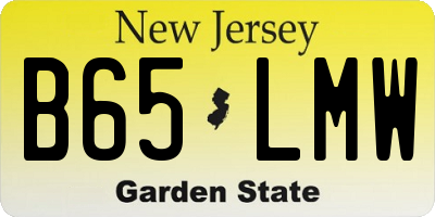 NJ license plate B65LMW