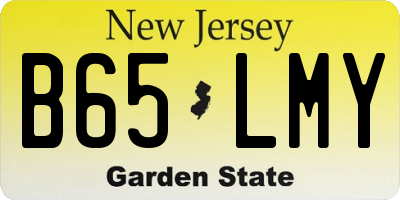 NJ license plate B65LMY