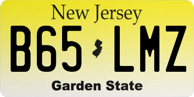 NJ license plate B65LMZ