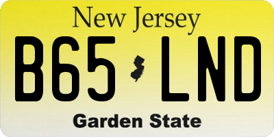 NJ license plate B65LND