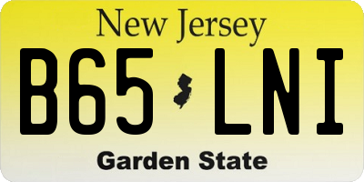 NJ license plate B65LNI